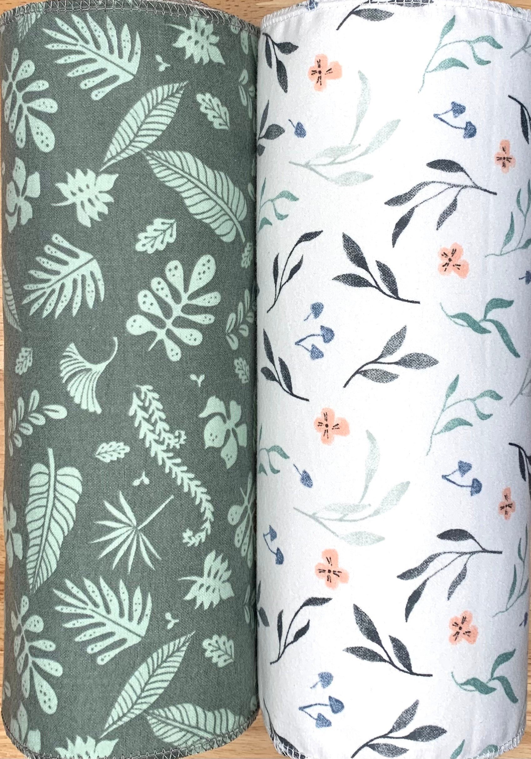 ORGANIC Trio Paperless Towels ||Mushrooms & Botanicals || Unpaper Towels || GOT Certified 12x12 Sheets || Eco-Friendly Gift