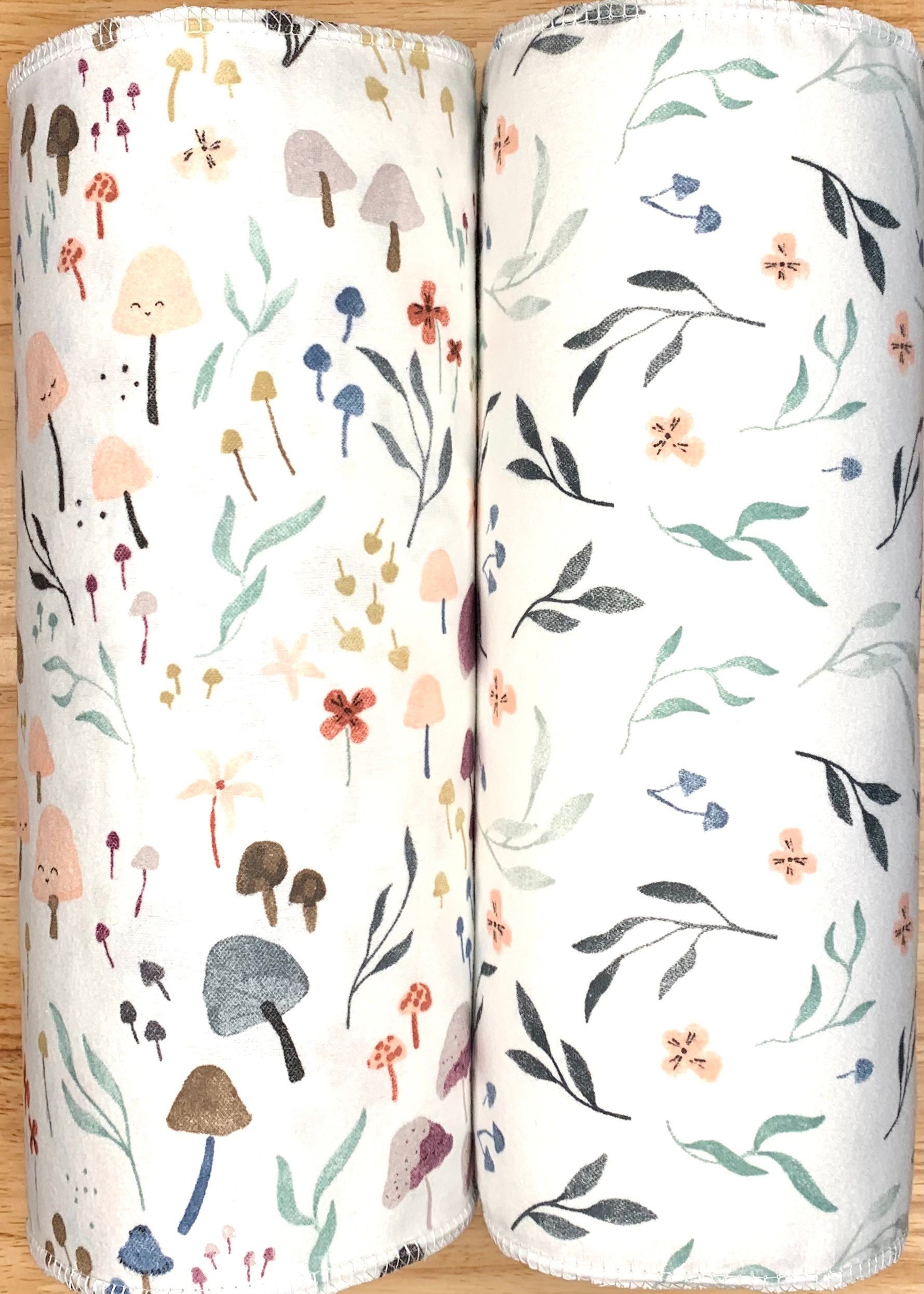 ORGANIC Trio Paperless Towels ||Mushrooms & Botanicals || Unpaper Towels || GOT Certified 12x12 Sheets || Eco-Friendly Gift