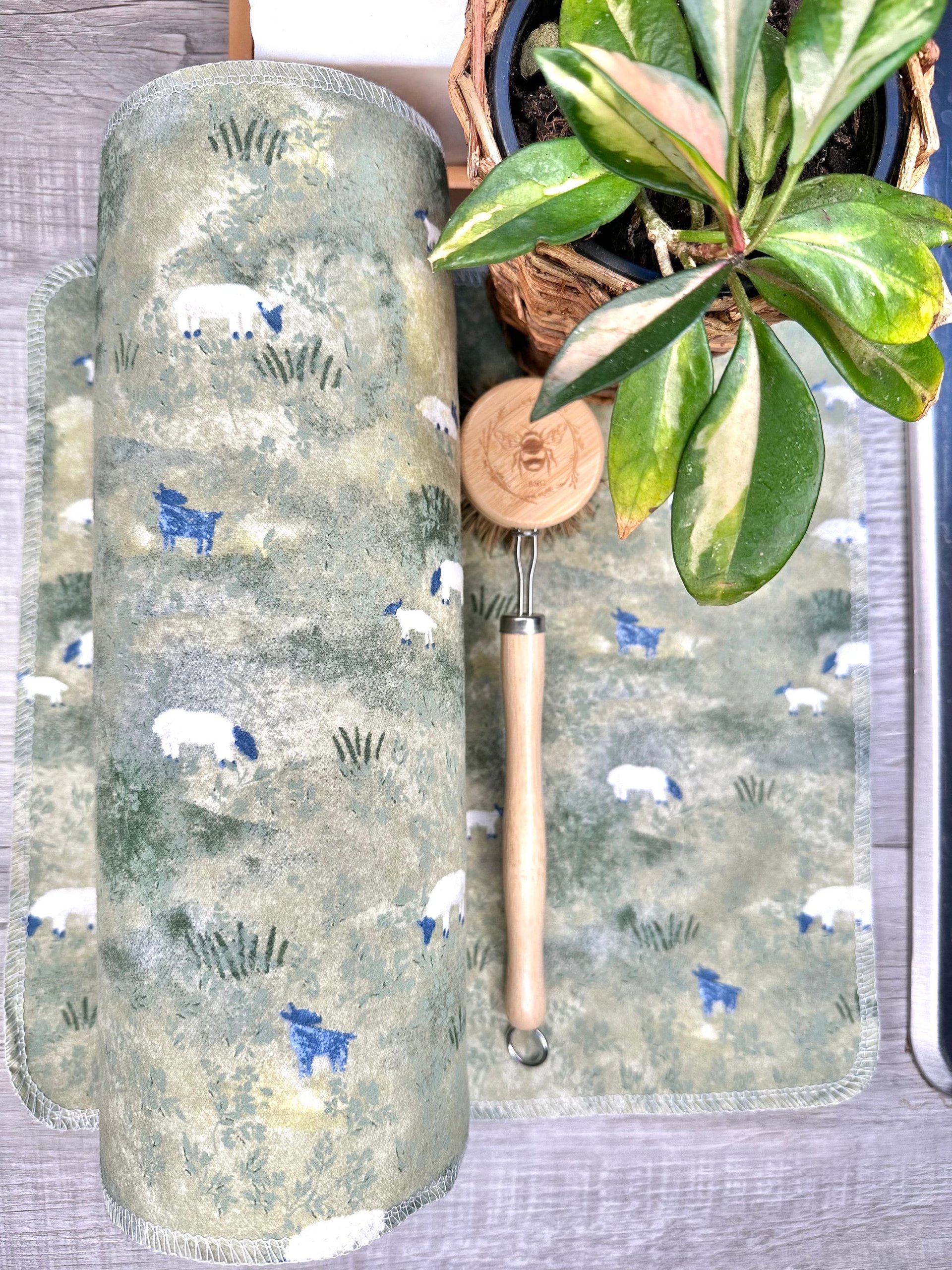 Sheep Paperless Towels || Unpaper Towels || Zero-Waste Eco Kitchen Gift 12x12 Sheets