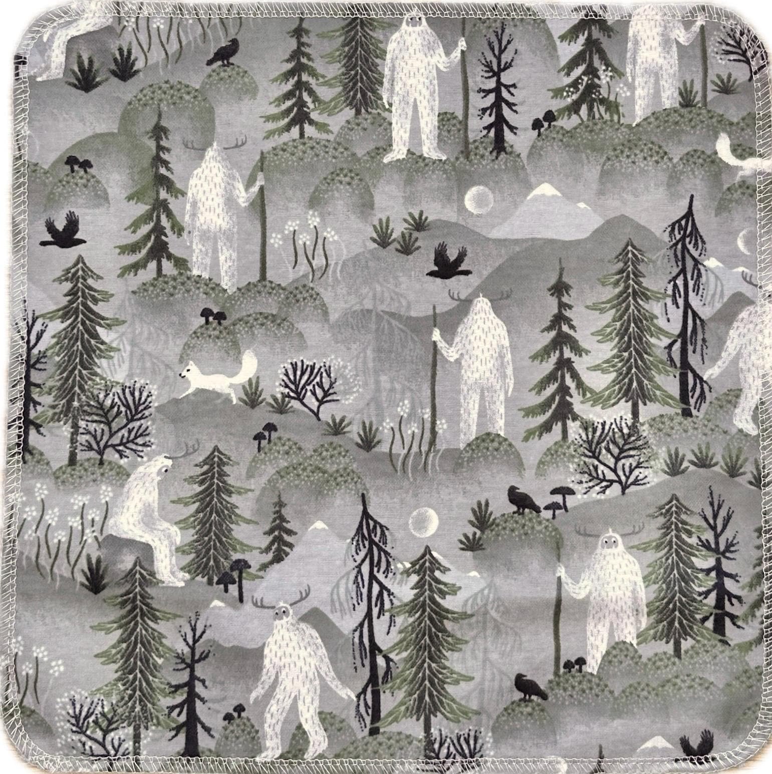 Yeti Winter Paperless Towels || Eco Sustainable Kitchen Gift || Sasquatch Reusable Paper Towels 12x12 Sheets || Classic Collection