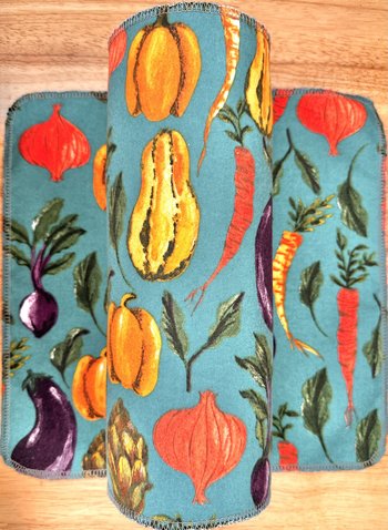Paperless Towels Roots & Vegetables || Reusable Paper Towels || Eco Alternative Kitchen Goods 12x12 Sheets || Classic Collection