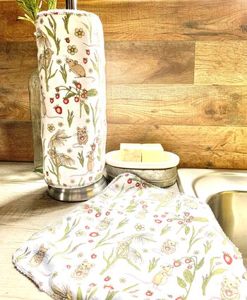 Mouse&Berries Paperless Towels || Unpaper Towels || Zero Waste Kitchen 12x12 Sheets