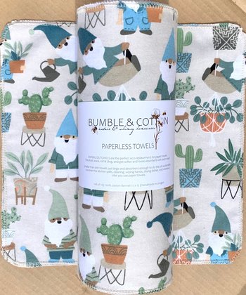 Gnomes & Plants Paperless Towels || Reusable Paper Towels || Eco Sustainable Zero Waste Kitchen 12x12 Sheets || Classic Collection
