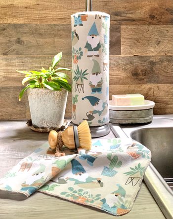 Gnomes & Plants Paperless Towels || Reusable Paper Towels || Eco Sustainable Zero Waste Kitchen 12x12 Sheets || Classic Collection