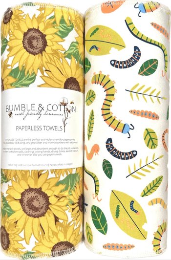Summer Trio Paperless Towels Sunflowers & Nature || Reusable Paper Towels || Eco-Friendly Gift 12x12 Sheets || Classic Collection