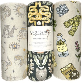 Cosmic Trio Paperless Towels || Reusable Paper Towels || Zero Waste Kitchen 12x12 Sheets || Classic Collection