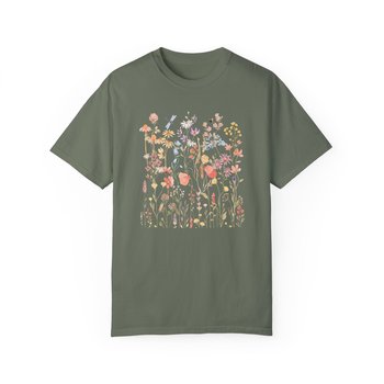 Wildflower Menagerie T-shirt || Boho Vintage Wildflower Tee || Gender Neutral Gift