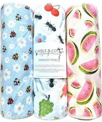 Summer Picnic Trio Paperless Towels || Reusable Paper Towels || Eco-Friendly Summer Picnic Gift || 12x12 Sheets || Classic Collection