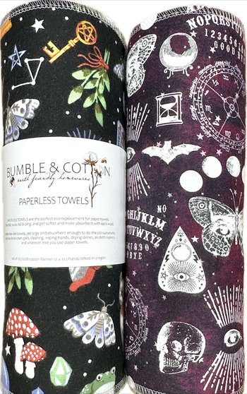 Spooky Magic Trio Paperless Towels || Unpaper Towels || Zero Waste Halloween Kitchen Gift